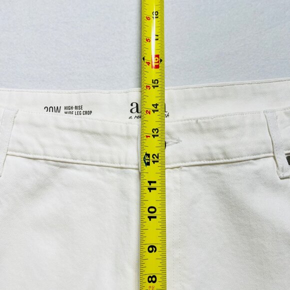 a.n.a. Women's High-Rise Wide Leg Stretch White Cropped Jeans Plus Size 20W NWT - Picture 10 of 11
